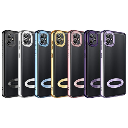 Galaxy A04 Uyumlu Kamera Korumalı Logo Gösteren Zore Omega Kapak-Siyah