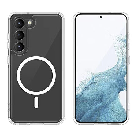 Galaxy S23 Uyumlu Zore Tacsafe Wireless Kılıf-Renksiz