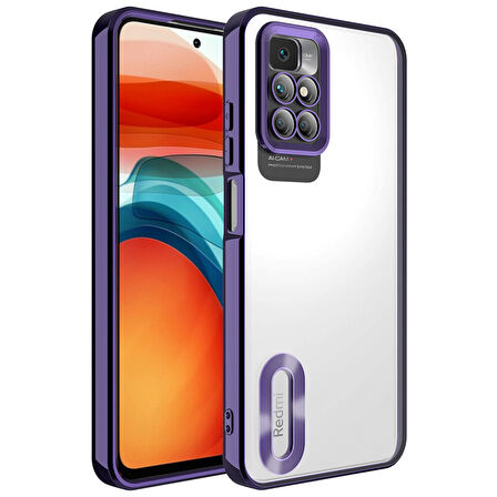 Xiaomi Redmi 10 Kılıf Kamera Korumalı Logo Gösteren Omega Kapak