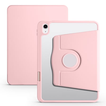 iPad 11.Nesil 2025 Kılıf ​FRMS Termik Kalem Bölmeli Dönebilen Standlı Kılıf - Pembe