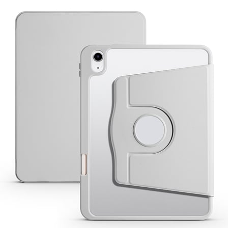iPad 11.Nesil 2025 Kılıf ​NRTK Termik Kalem Bölmeli Dönebilen Standlı Kılıf - Gri