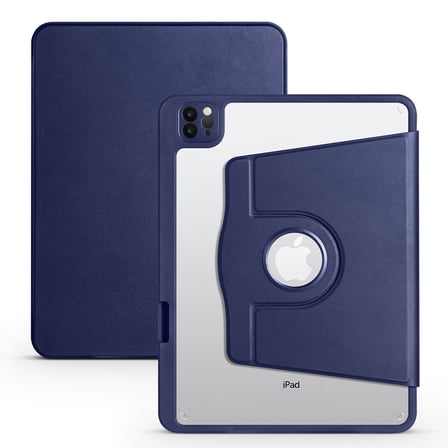 iPad Air 11 2025 M3 Kılıf ​NRTK Termik Kalem Bölmeli Dönebilen Standlı Kılıf - Lacivert