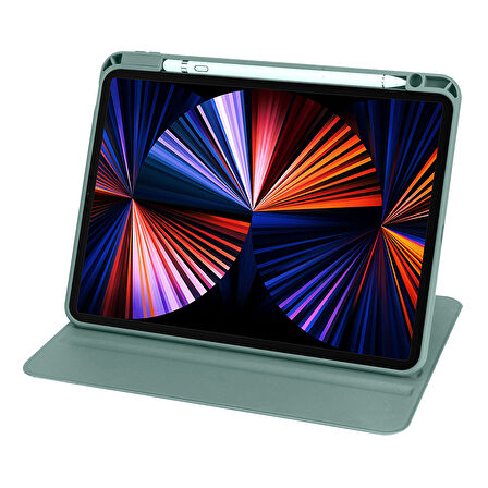 iPad Air 11 2025 M3 Kılıf ​ZYL Termik Kalem Bölmeli Dönebilen Standlı Kılıf - Lacivert