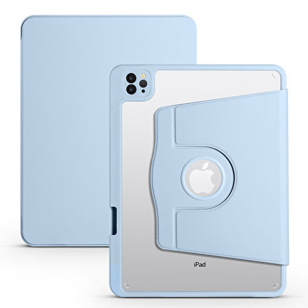 iPad Pro 11 2020 (2.Nesil) Kılıf Termik Kalem Bölmeli Dönebilen Standlı Kılıf