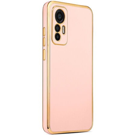 Xiaomi Xiaomi 12 Lite Kılıf Zore Bark Kapak-Rose Gold