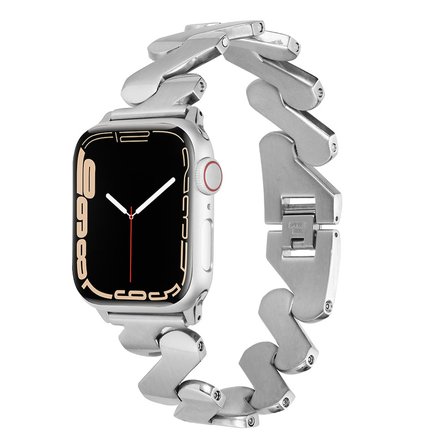 ​​​Watch 7 45mm Kordon Uyumlu KRD-80 Metal Strap Kayış CLO- Gümüş