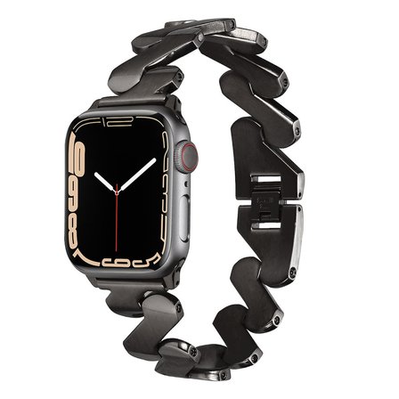 ​​​Watch 7 45mm Kordon Uyumlu KRD-80 Metal Strap Kayış CLO- Siyah