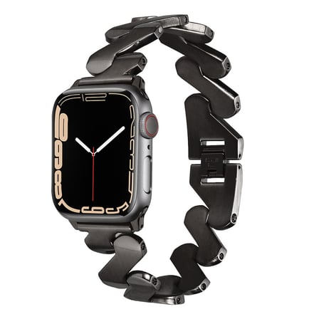 ​​​Watch Ultra 49mm Kordon Uyumlu KRD-80 Metal Strap Kayış CLO- Siyah