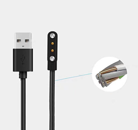 Siyah Haylou Solar LS05 Akıllı Saat Usb Şarj Kablosu-Zore