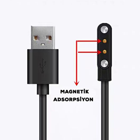 Siyah Haylou Solar LS05 Akıllı Saat Usb Şarj Kablosu-Zore