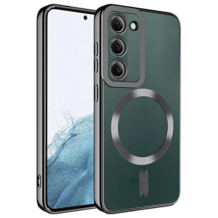 Galaxy S23 Plus Uyumlu Magsafe Wireless Şarj Özellikli Zore Setro Silikon-Siyah