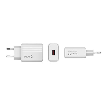 Beyaz Play Serisi PL1 Type-C 2in1 Seyahat Şarj Aleti 12W-Zore