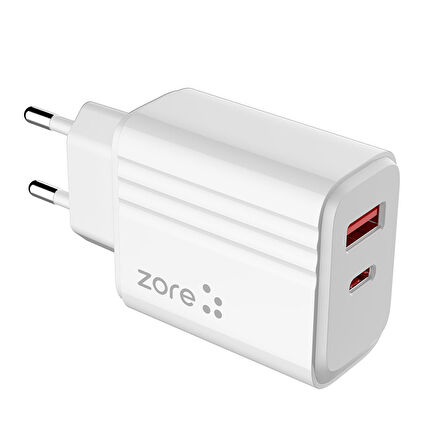 Beyaz Play Serisi PL3 Type-C to Lightning 2in1 PD Seyahat Şarj Aleti 20W-Zore