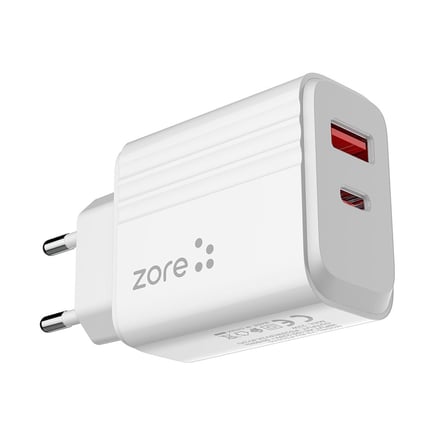 Beyaz Play Serisi PL3 Lightning 2in1 Seyahat Şarj Aleti 20W-Zore