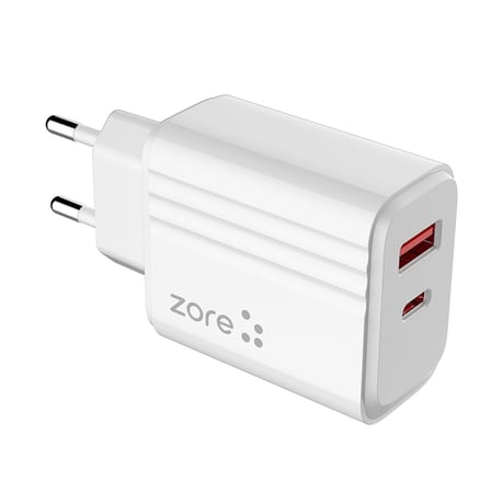 Beyaz Play Serisi PL3 Lightning 2in1 Seyahat Şarj Aleti 20W-Zore