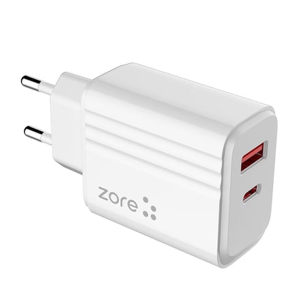 Beyaz Play Serisi PL3 Type-C to Type-C 2in1 PD Seyahat Şarj Aleti 20W-Zore