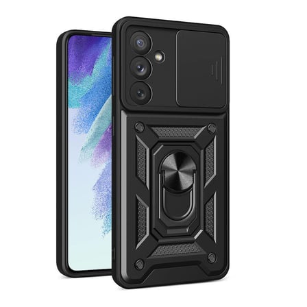 Galaxy A54 Kılıf Sürgülü Kamera Koruyucu Manyetik Standlı Tank Koruma Alan Tech
