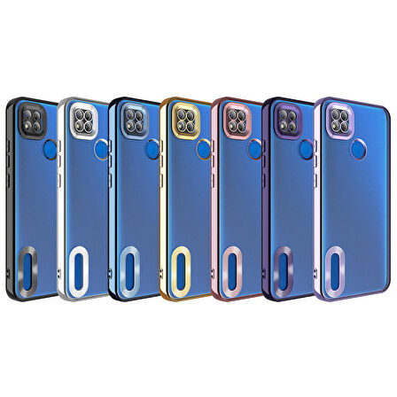 Xiaomi Redmi 10A Kamera Korumalı Şeffaf Logo Gösteren Kenarları Parlak Lüx Omega Kılıf