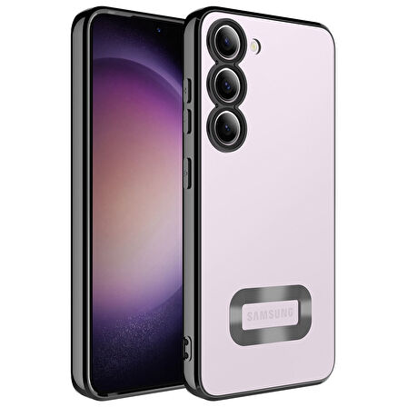 Galaxy S23 Uyumlu Kamera Korumalı Logo Gösteren Zore Omega Kılıf-Siyah