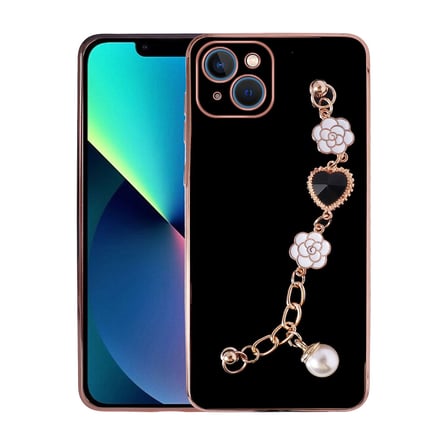 iPhone 14 Uyumlu El Tutamaçlı Kamera Korumalı Zore Taka Silikon Kılıf-Siyah
