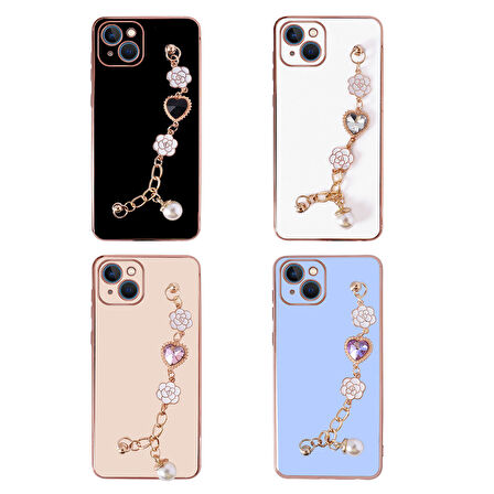 iPhone 14 Uyumlu El Tutamaçlı Kamera Korumalı Zore Taka Silikon Kılıf-Mor