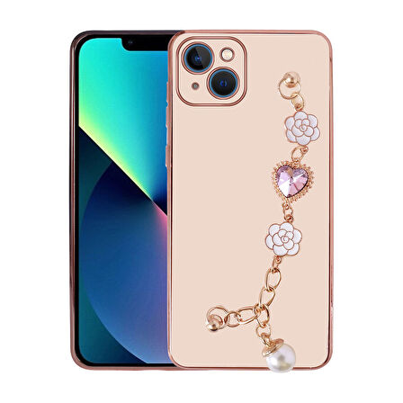 iPhone 14 Plus Uyumlu El Tutamaçlı Kamera Korumalı Zore Taka Silikon Kılıf-Pembe