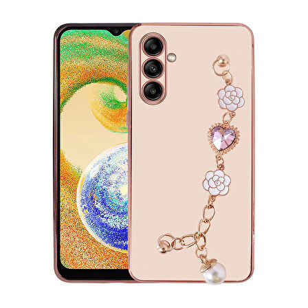Galaxy A13 5G Uyumlu El Tutamaçlı Kamera Korumalı Zore Taka Silikon Kapak-Pembe