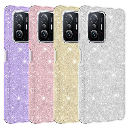 Xiaomi Mi 11T 5G Kılıf Zore Shining Silikon-Gold