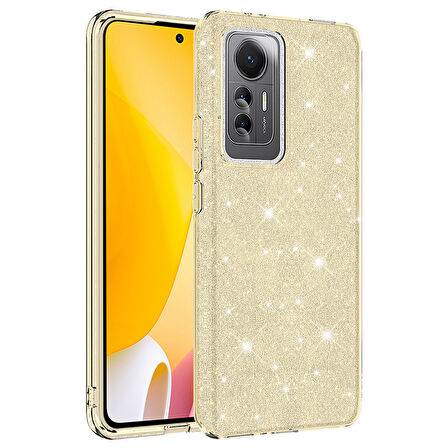 Xiaomi Xiaomi 12 Lite Kılıf Zore Shining Silikon-Gold