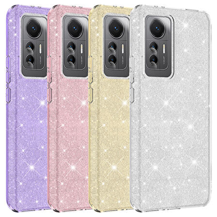 Xiaomi Xiaomi 12 Lite Kılıf Zore Shining Silikon-Gold