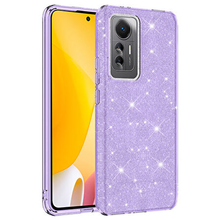 Xiaomi Xiaomi 12 Lite Kılıf Zore Shining Silikon-Mor