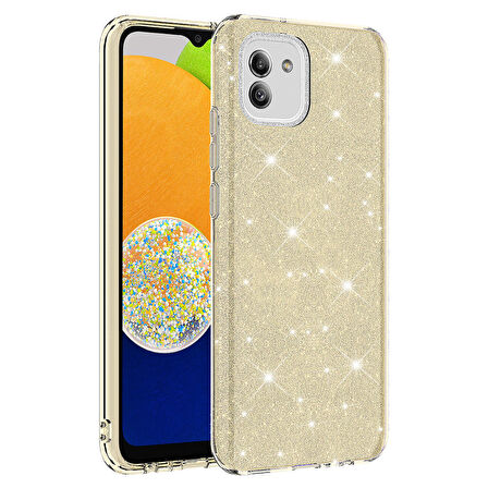 Galaxy A03 Uyumlu Zore Shining Silikon-Gold