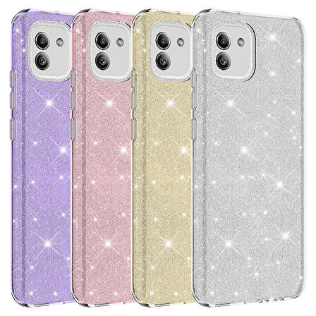 Galaxy A03 Uyumlu Zore Shining Silikon-Gold