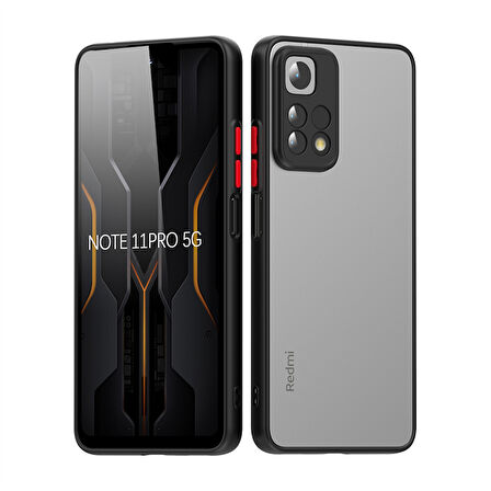 Xiaomi Redmi Note 11 Pro 5G Kılıf Zore Hux Kapak-Siyah