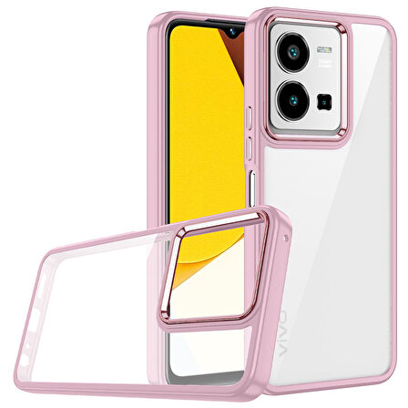 Vivo Y35 Kılıf Zore Flora Kapak-Rose Gold