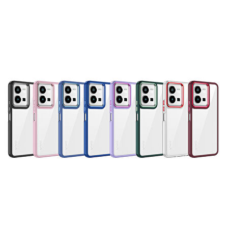 Vivo Y35 Kılıf Zore Flora Kapak-Rose Gold