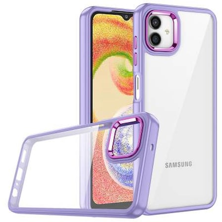 Lexroo Galaxy A04 Flora Silikon Sert PC Kılıf - Lila