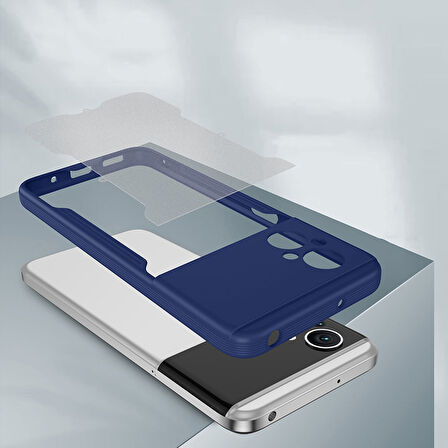 Xiaomi Poco M5 Kılıf Zore Parfe Kapak-Lacivert