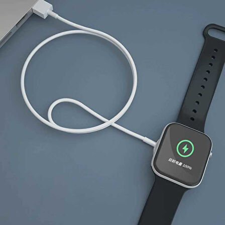 Beyaz Apple Watch Type-C Şarj Kablosu-Zore
