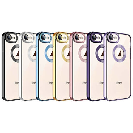 Apple iPhone 7 Kılıf Kamera Korumalı Logo Gösteren Zore Omega Kapak-Derin Mor