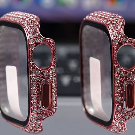 Watch 7 41mm NRTK Watch Gard 24 Kenarları Taşlı Sert PC Kasa Ve Ekran Koruyucu - Gold
