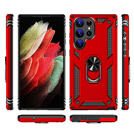 Galaxy S23 Ultra Uyumlu Zore Vega Kapak-Siyah