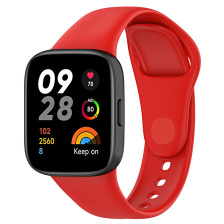 Xiaomi Redmi Watch 3 Uyumlu KRD-81 Uyumlu Zore Kordon-Kırmızı