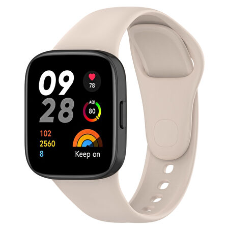 Xiaomi Redmi Watch 3 Uyumlu KRD-81 Uyumlu Zore Kordon-Krem