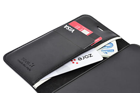 Galaxy S23 Plus Uyumlu Zore Kar Deluxe Kapaklı Uyumlu-Siyah