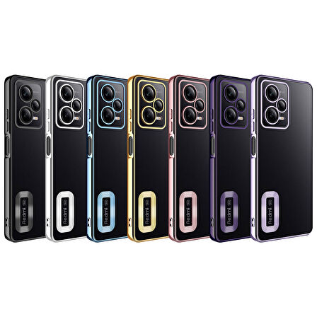 Xiaomi Redmi Note 12 5G Kılıf Kamera Korumalı Logo Gösteren Zore Omega Kapak-Derin Mor