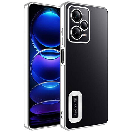 Xiaomi Redmi Note 12 Pro 5G Kamera Korumalı Şeffaf Logo Gösteren Kenarları Parlak Lüx Omega Kılıf