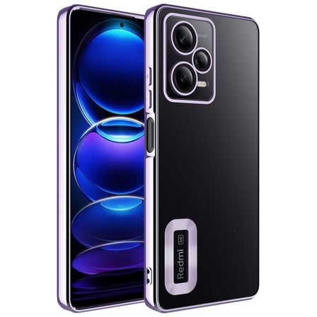 Xiaomi Redmi Note 12 Pro 5G Kamera Korumalı Şeffaf Logo Gösteren Kenarları Parlak Lüx Omega Kılıf