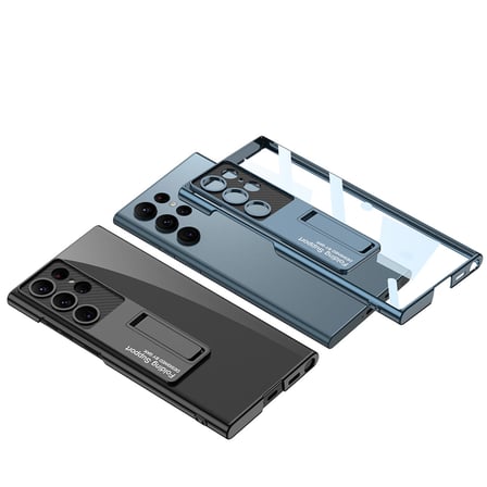 Galaxy S23 Ultra Kılıf Kamera Korumalı Şeffaf Tasarımlı Lego Standlı Kapak