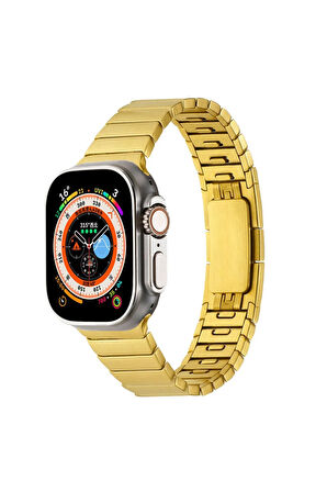 Apple Watch 44mm Uyumlu Krd-82 Metal Kordon Rose Gold